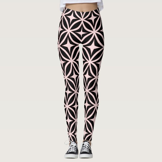 Ogee and Star Repeat Pattern Leggings (Front)