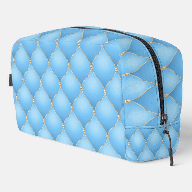 Ogee Gold Diamonds Sky Blue Dopp Kit (Right Corner)