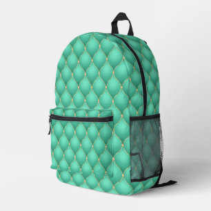 Ogee Gold Diamonds Tufted Turquoise Backpack