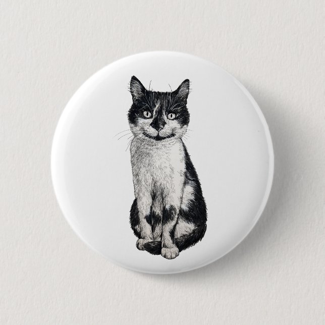 Ogie the cat 2 inch round button (Front)