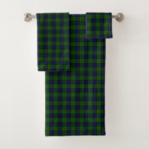 Ogilvie tartan blue green plaid bath towel set