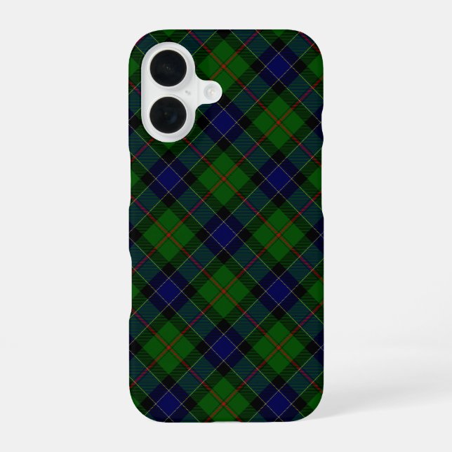 Ogilvie tartan blue green plaid iPhone 16 case (Back)