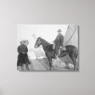 Oglala Chief "Rocky Bear" with White Canvas Print