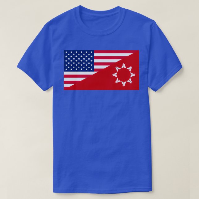 Oglala Lakota American Flag  T-Shirt (Design Front)