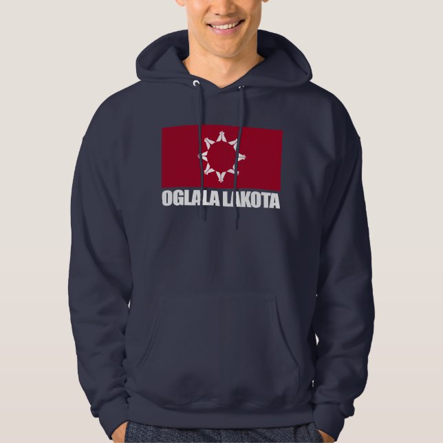 Oglala Lakota Flag Apparel Hoodie (Front)