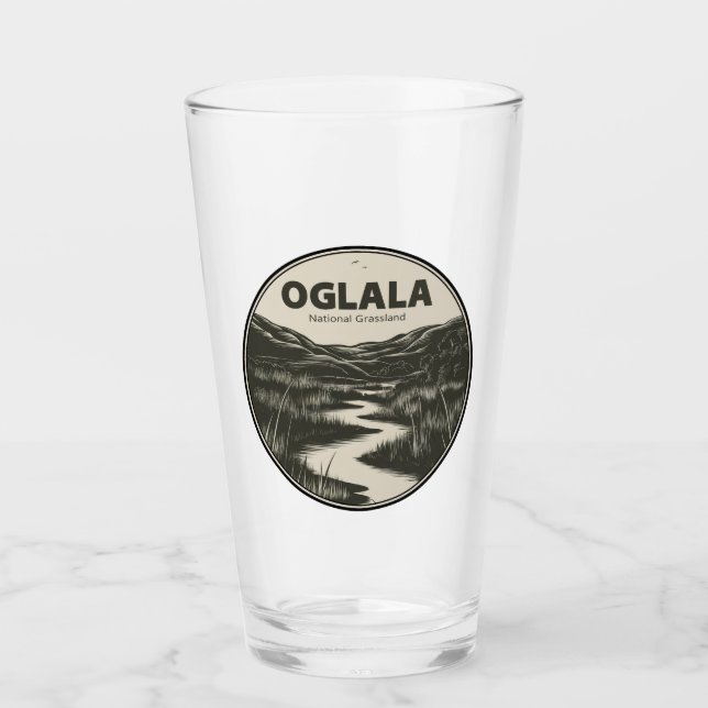Oglala National Grassland Nebraska Stream Glass (Front)