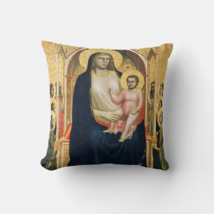 Ognissanti Madonna, Giotto, 1306-1310 Throw Pillow