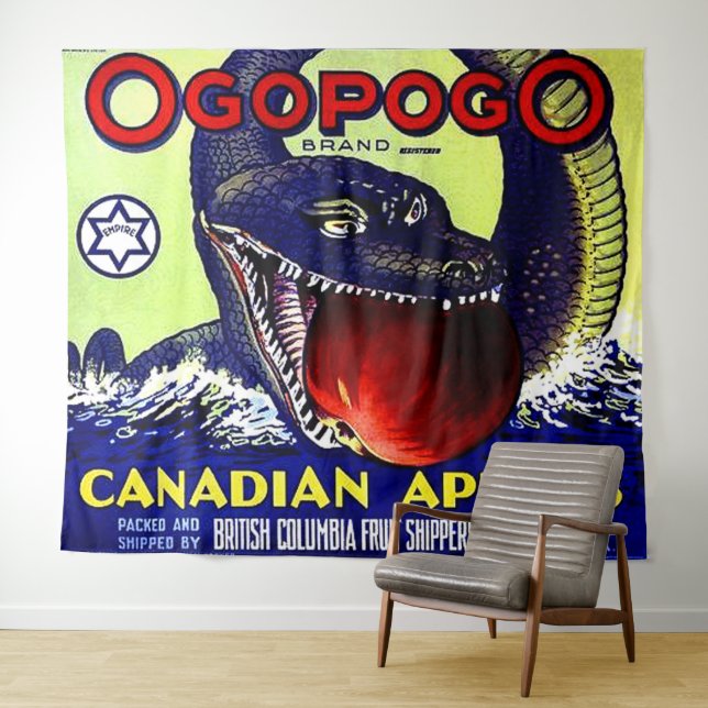 Ogopogo Canadian apples fruit crate label Tapestry (In Situ (Horizontal))