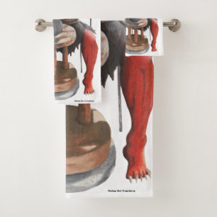 Ogre Making Japanese Pottery Fantasy Bath Towels