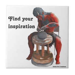 Ogre Utilisation Poterie Roue Imaginaire Carreaux 