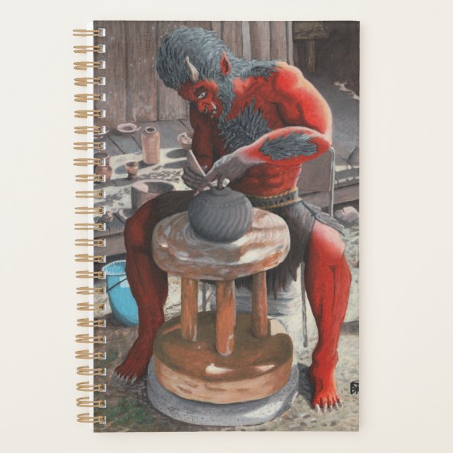 Ogre Working Japanese Pottery Fantasy Art Planner (Front)
