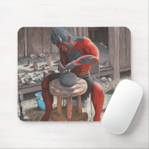 Ogre Working Pottery Wheel Fantasy Art Mousepad