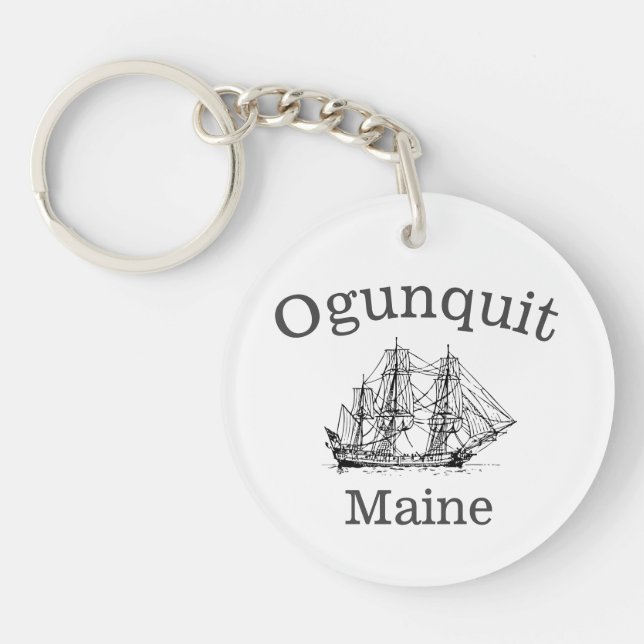 Ogunquit Maine Clipper Ship Keychain (Front)