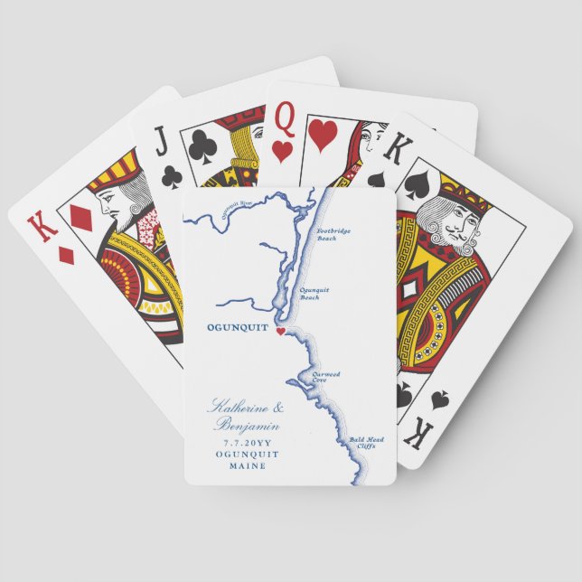 Ogunquit Maine Destination Wedding Favour Playing Cards (Back)