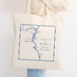 Ogunquit Maine Map Elegant Wedding Welcome Tote Bag<br><div class="desc">These Ogunquit, Maine map tote bags are perfect to welcome your out of town guests with welcome bag goodies, or customize them for your wedding party. The heart is over Cliff House Maine, but you can move the heart by clicking "Edit Using design tool" under "Personalize". These custom wedding totes...</div>
