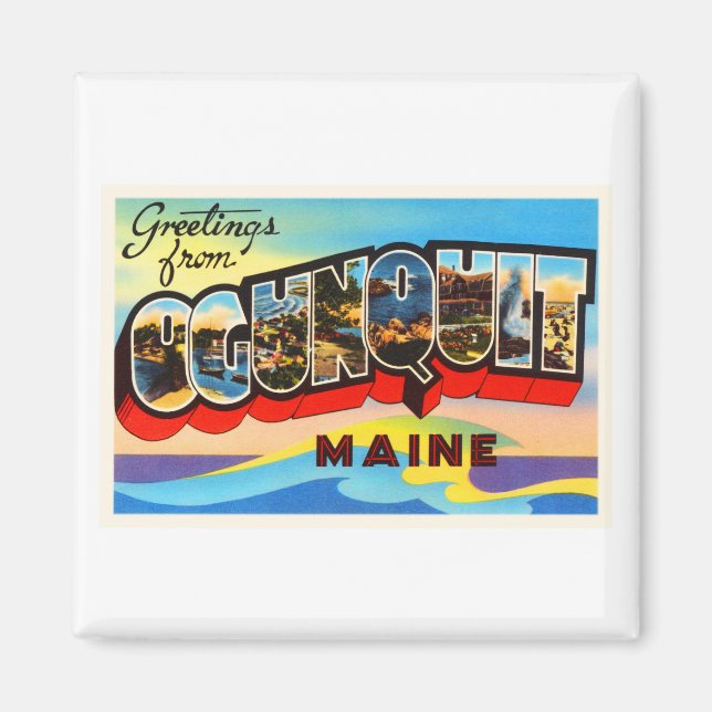 Ogunquit Maine ME Old Vintage Travel Souvenir Magnet (Front)