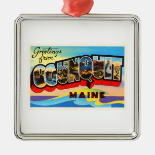 Ogunquit Maine ME Old Vintage Travel Souvenir Metal Ornament