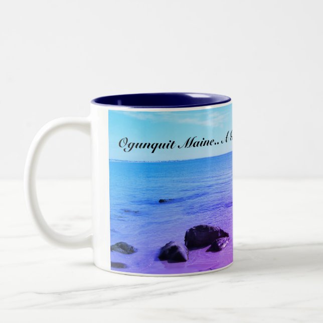 Ogunquit Maine Two-Tone Coffee Mug (Left)