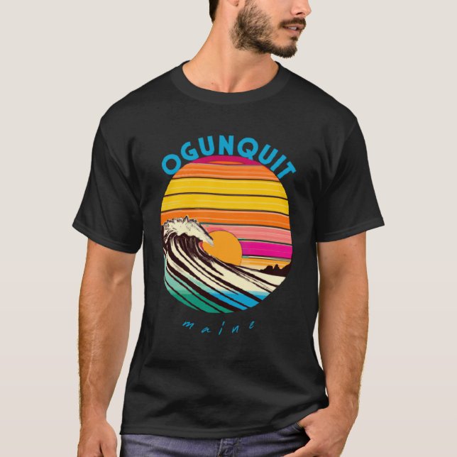 Ogunquit Retro 1980s Style Maine T-Shirt (Front)