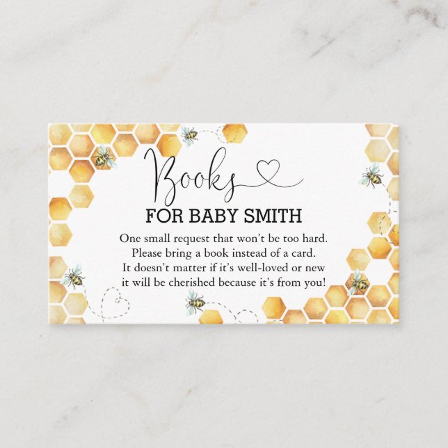 Oh Babee Books for Baby Shower Enclosure Card (Front)