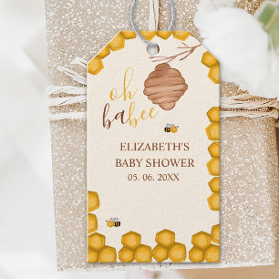 Oh Babee Honeycomb Bee - Baby Shower Gifts Gift Tags