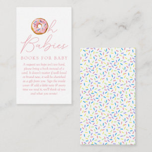 Oh Babies Doughnut Sprinkle Baby Shower Book Reque Enclosure Card