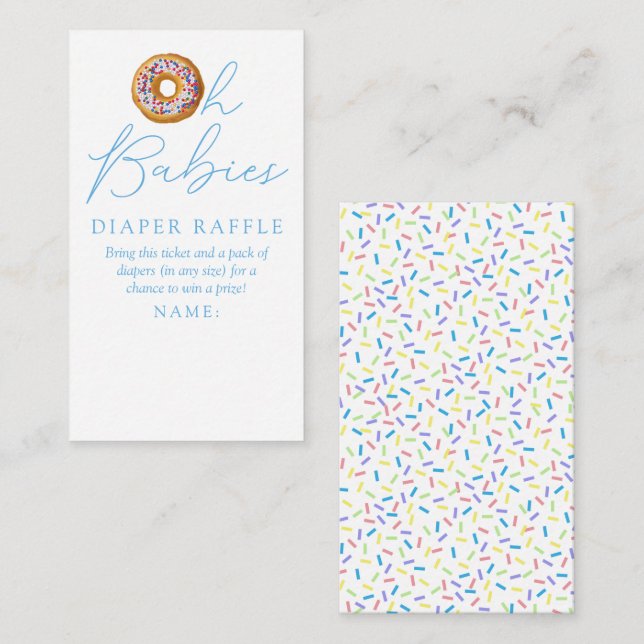 Oh Babies Doughnut Sprinkle Baby Shower Diaper Raf Enclosure Card (Front/Back)