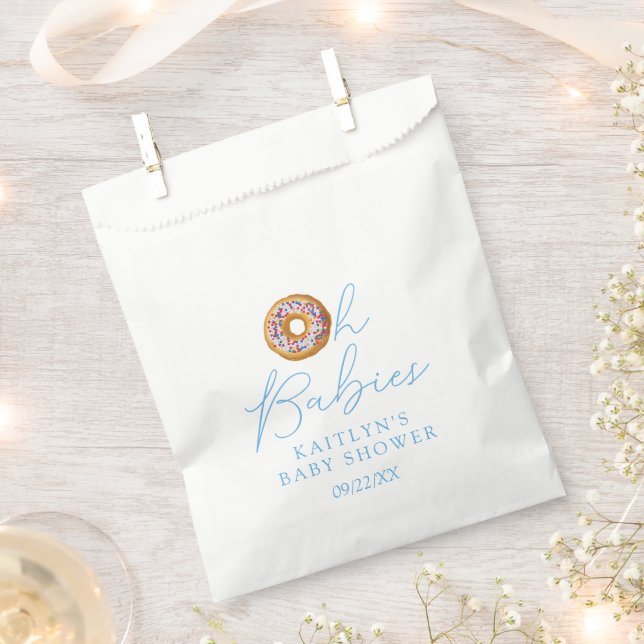 Oh Babies Doughnut Sprinkle Twin Boys Baby Shower Favour Bag (Clipped)