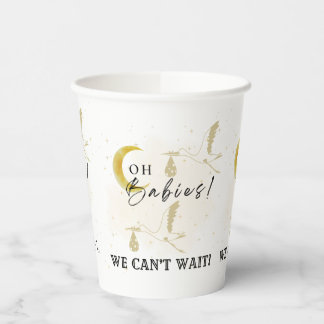 Oh Babies! Neutral Twin Storks Baby Shower Paper Cups