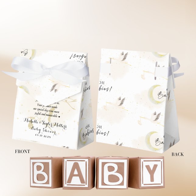 Oh Babies! Neutral Twin Storks  Favor Box (Creator Uploaded)