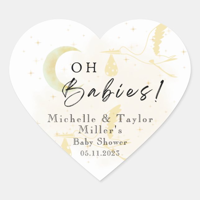 Oh Babies ! Stickers : Charming Stork Twins Neutra (Devant)