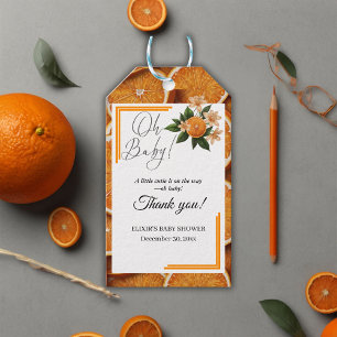 Oh Baby A Little Cutie Orange Citrus Baby Shower Gift Tags