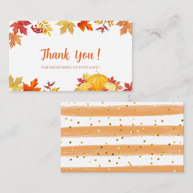 Oh Baby A little pumpkin is on the way baby shower Enclosure Card (Front/Back)