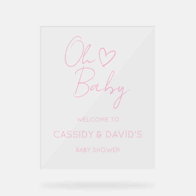 Oh Baby Acrylic Baby Shower Sign (Front)