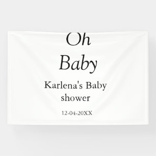 Oh baby add name baby shower date simple minimal t banner
