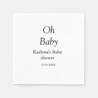 Oh baby add name baby shower date simple minimal t