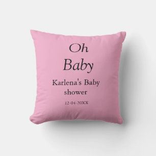 Oh baby add name baby shower date simple minimal t throw pillow
