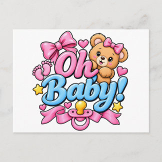 Oh Baby! Baby Shower Celebration Design Postcard