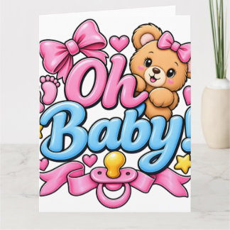Oh Baby! Baby Shower Celebration Design Thank You Card