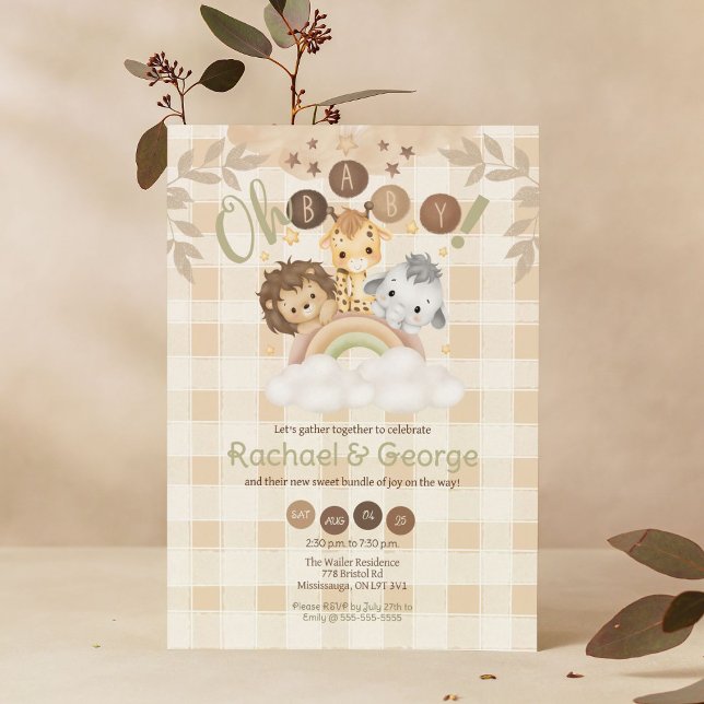 Oh Baby! Baby Shower Invitation (Celebrate the joy of a new arrival with this customizable 'Oh Baby!' baby shower invitation.)