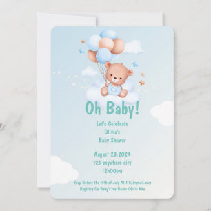 OH BABY BABY SHOWER INVITATION FOR BOYS