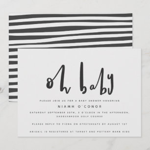 Oh baby, baby shower party invitation