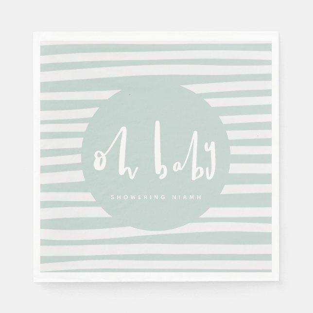 Oh baby, baby shower party napkins (Front)