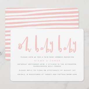 Oh baby baby twin baby shower invitation