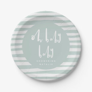 OH baby baby, twin baby shower paper plates