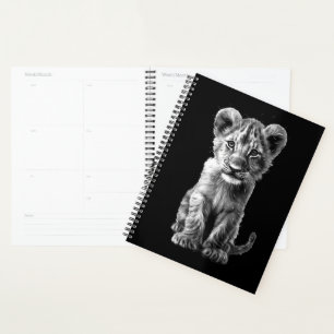 Oh Baby Big Cat Cub Black Planner