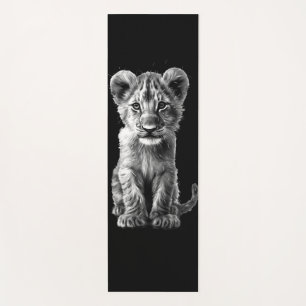 Oh Baby Big Cat Cub Black Yoga Mat