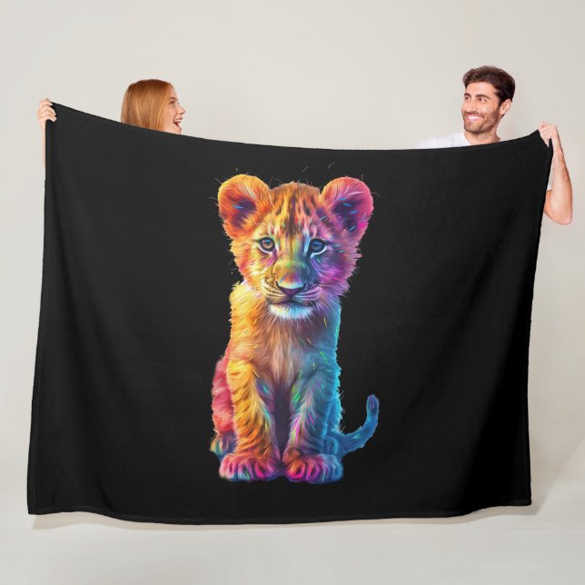 Oh Baby Big Cat Cub  Fleece Blanket (In Situ)