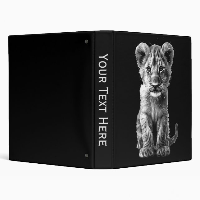 Oh Baby Big Cat Cub Grey Binder (Background)