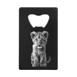 Oh Baby Big Cat Cub Grey Credit Card Bottle Opener